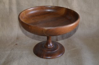 (#148) Vintage Wood Pedestal Compote Nut Candy Bowl Margaret Studio Inc. Murphy No. Carolina
