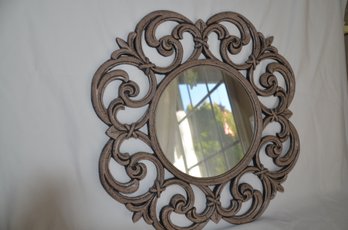 (#103) Wall Hanging Round Mirror Resin 21'