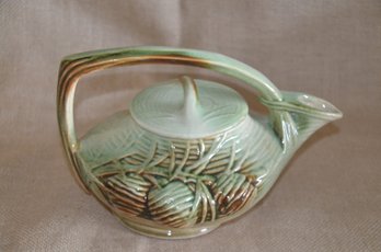 (#99) Vintage McCoy Pottery Tea Pot Green Brown