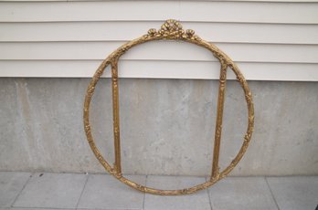 (#105) Round Gold Guilted Wood Frame