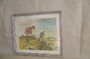 (54C) The Good Samaritan By Stanley M. Long 18x15 Wood Frame Picture