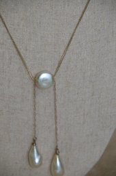 (#131) 12K Gold Chain Fresh Water Pearl Necklace