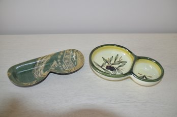 Olive Oil Dipping Ceramic ~ Tele-Fun Fabric Tray