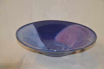 1LS) Ceramic Round Decorative Multi Blue Lavender 15' Round Bowl