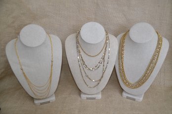 (#134) Costume Gold Plated Necklaces ( 4 )
