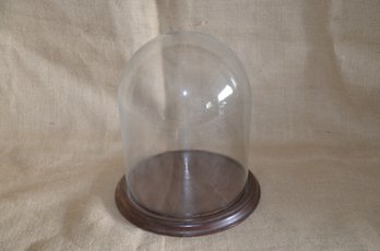 (#108) Glass Dome Wood Platform Display 11'H