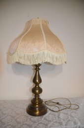 (#204) Metal Table Lamp Base Silk Shade 30'H
