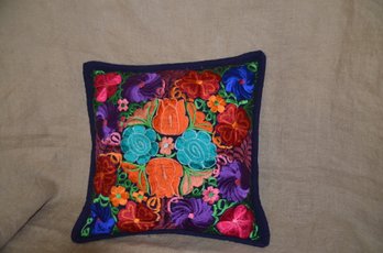 (#96) Embroidered Colorful Zippered Decorative Pillow