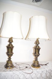 (#205) Pair Of Metal Table Lamp 37'H