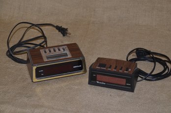 (#97) Vintage Mini Digital West Alarm Clocks ( 2 Of Them)