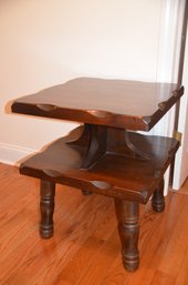 (#206) Solid Maple 2 Tier End Table  21x21x26
