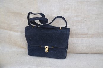 (#231) Vintage Black Suede Handbag