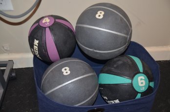 Set Of 4 Medicine Balls 4lbs, 6lbs, Two 8lbs