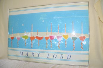 93) Mary Ford Framed Poster Christies Contemporary Art (glass Cracked In Corner)