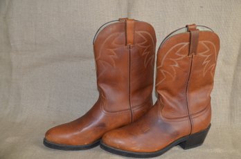 (#111C) Vintage Mens Durango Cowboy Boots Size 11E Brown Leather With Stitching