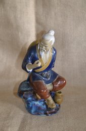 (#113) Chinese Mudmen Figure Figurine Fisherman Shiwan Artistic