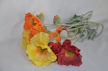 (#115) Artificial Long Stem Poppy Flowers Colorful Flower Decor