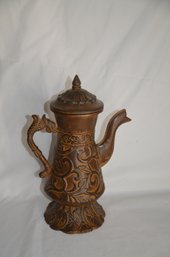 (#116) Tin Metal Tea Pot Decorative 13'H