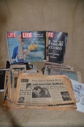 (#102) Vintage Ephemera Newspaper Events Life Magazine ( Lucille Ball, Martin Luther, Kennedy )