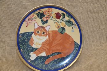 230) Decorative Wall Hanging Cat Design 8' Plate Gold Rim