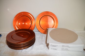 (#8) Copper Color 8 Plate Chargers 13'