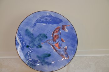 (#9)  Asian Style Gold Fish 13' Serving Plate