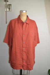 (#68C) Bahama Bay Club Men's  Button Down Shirt  Size XXL Rust Colored
