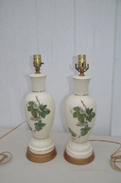 (#71) Vintage Pair Of Ceramic Table Lamps 19'H
