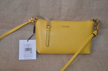 New Calvin Klein Yellow Over Shoulder Strap Handbag
