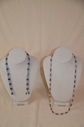 145) Magnetic 2 Strain Necklace 10' Each AND Rose / Gray Stone Necklace 15.5'