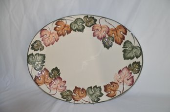(#121) Sanor Ceramic Serving Tray Fall Leaves Made In Portugal