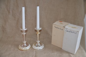 (#13LP) Silver Plate Candle Stick Holder 7.5'H With Box