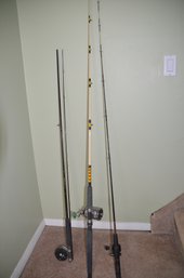 (#29) Lot Of 3 Fishing Poles ~ Browning Silaflex 980 ~ Ugly Sticx BC1100 ~ Seahawk SH825 / Penn Squidder Reel