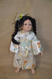 (#68) Porcelain Asian Girl Doll Stamped Linda Valentino Michel 1999 #0434/1508 No Box 21'H