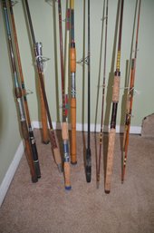 (#30) Lot Of 7 Handmade Fishing Rod Poles