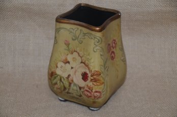 (#20) Toyo Hand Painted Ceramic Vase Designed By Lillian August
