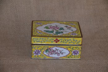 42) Mille Fleurs Enamel Flower Trinket Box