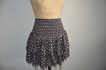 (#74DK) OLIVACEOUS Ruffles Skirt Size Medium Black Design Print