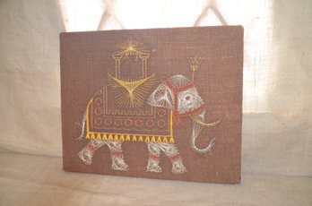 (#39) Vintage 70's String Art Indian Elephant