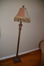 (#126) Floor Standing Lamp Tassel Velour / Suede Shade 64'H