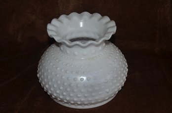 (#82) Vintage Beaded Hobnail Milk Glass Lamp Shade 6.75x6