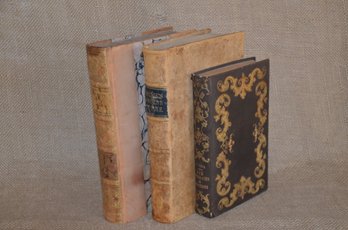 45) Vintage Antique Books Set Of 3:  David Copperfield, Course Of Time 1857, Biography Of Self Taught Men