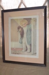 (#42) Framed Print Bessie Peace Gutman Child With Dog