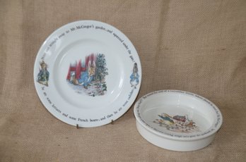 70) Wedgwood Etruria Petter Rabbit Beatrix Potter Child Plate And Bowl