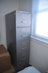 Vintage Steelcase Gray 5 Drawer Filing Cabinet Adjustable Filing Draw