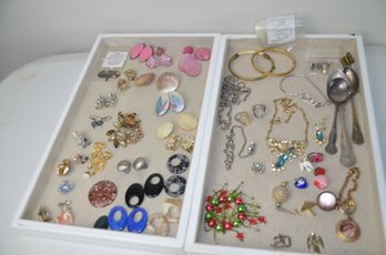 (#450) Assorted Lot Of Costume Jewelry Earrings, Bracelets, Pendant Charms