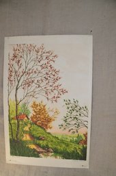 17) Vintage Signed Louis Ramet LeRuge Landscape Engraving Paris Print Society Art Cottage Decor