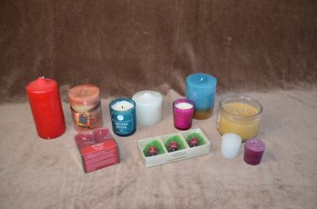 (#59) Assortment Of Candles In Jars, Pillars, Tea Lights