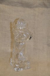 248) Clear Crystal Glass Angel With Harp Angelic Harp Herald 8'H