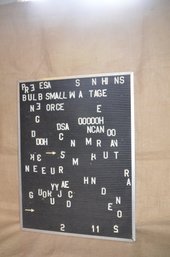 (#45) Vintage Felt Letter Board Metal Frame Plastic Letters